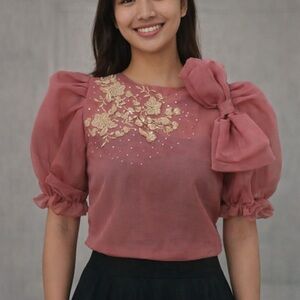 Modern Filipiniana with Floral Embroidery